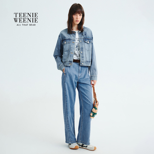 TeenieWeenie小熊女装短外套气质通勤小香风牛仔上衣