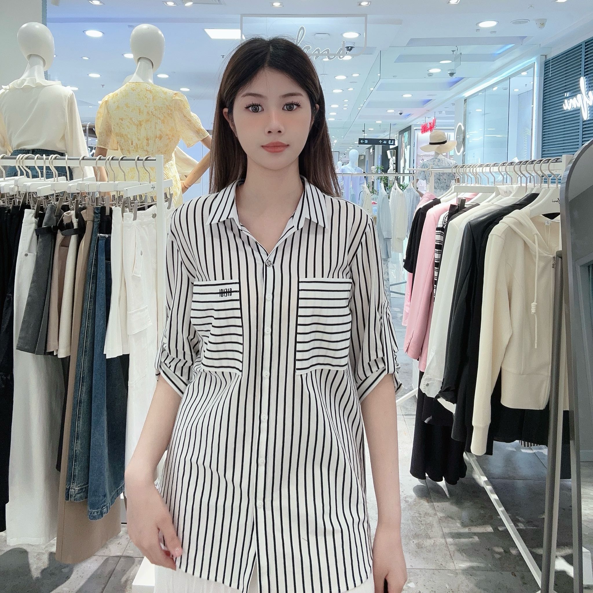 Eifini/伊芙丽女士时尚休闲衬衫衬衣1F4121661