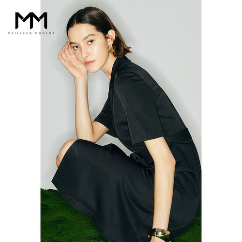 MM麦檬裙子女 自然而然 醋酸连衣裙夏5C4191041