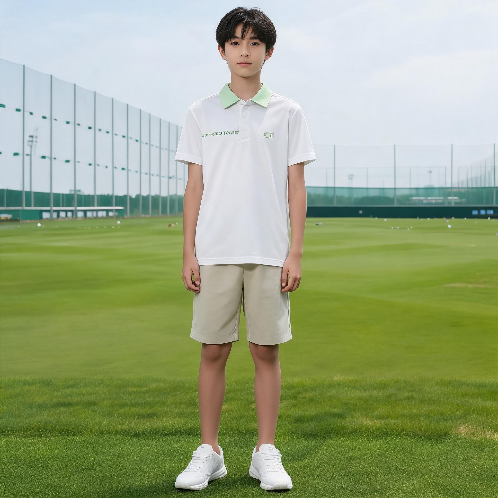 斐乐男童夏季撞色速干POLO衫 透气运动休闲短袖上衣K12B623130