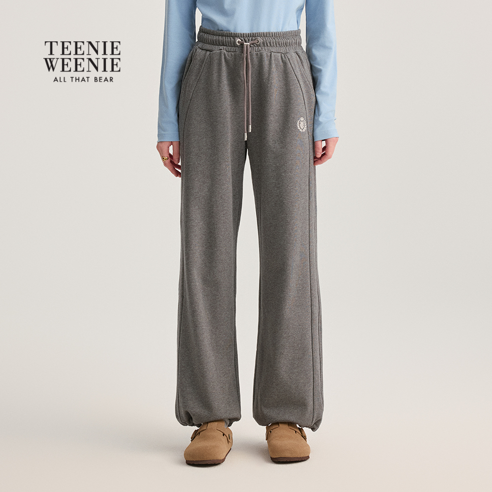 TeenieWeenie小熊女装卫裤2025秋季休闲宽松舒适圆筒型针织裤