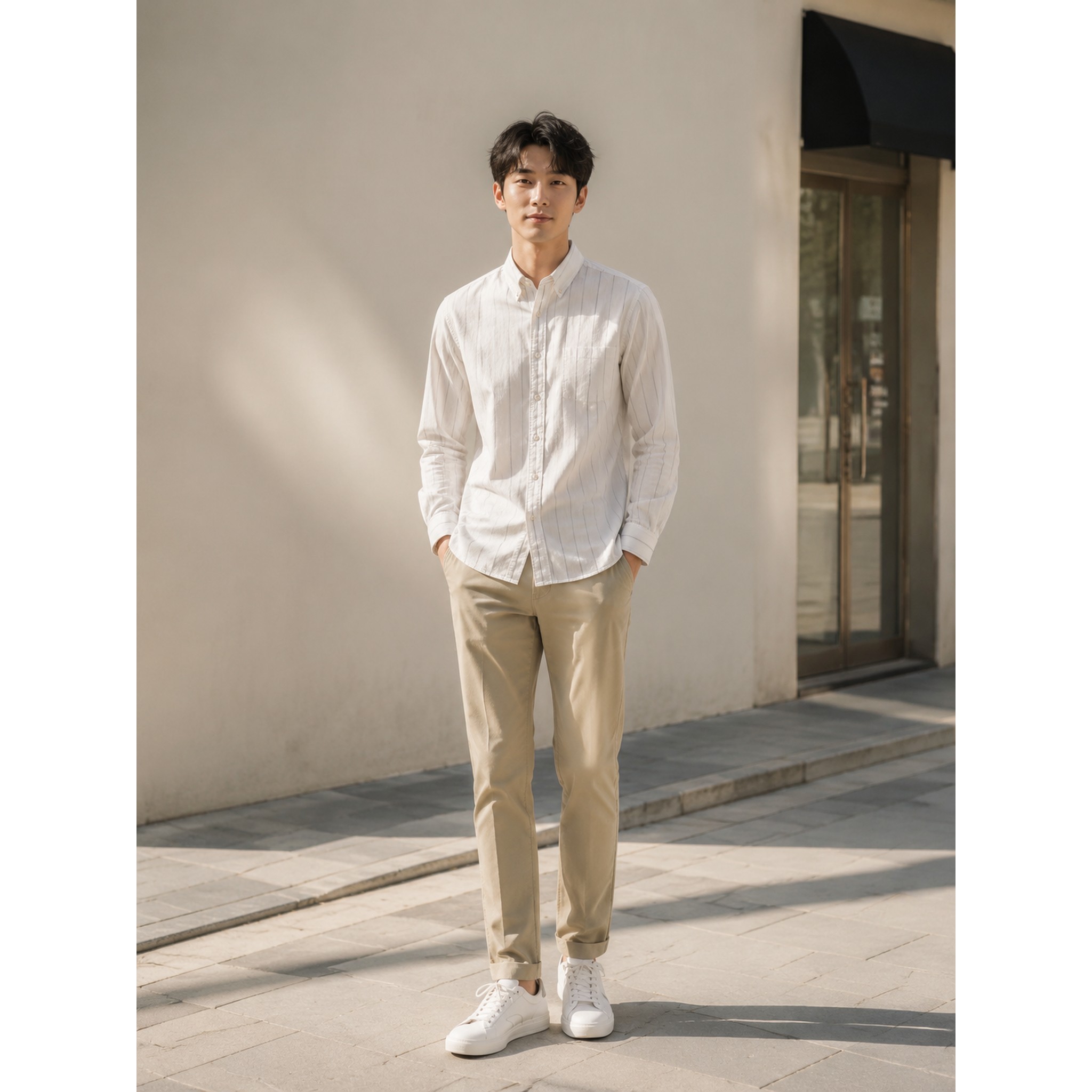 Levi’s李维斯男士竖条纹休闲长袖衬衫A7210-0075