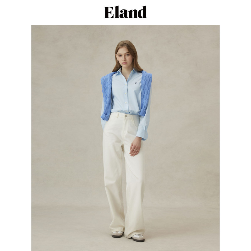 Eland衣恋衬衫女简约 长袖通勤上衣