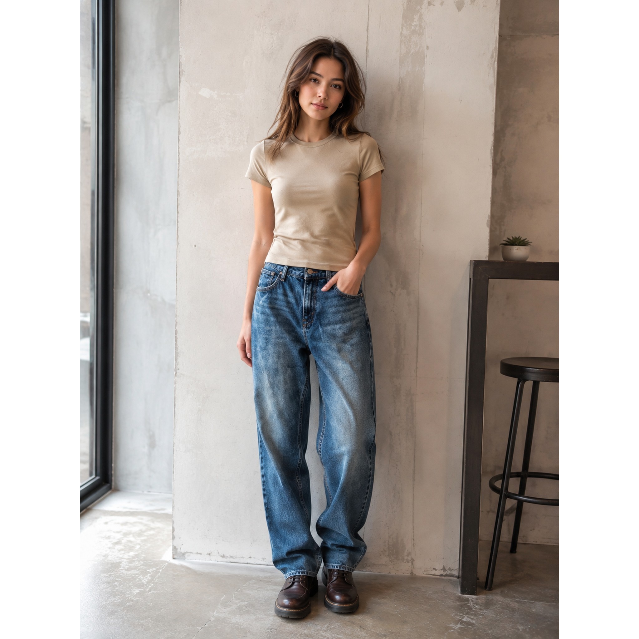 Levi’s李维斯春秋女士LOOSE TABLE 宽松锥形牛仔裤0083N-0049
