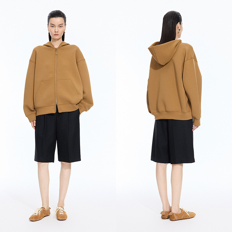 JNBY/江南布衣25秋卫衣空气层连帽开衫5P8414360