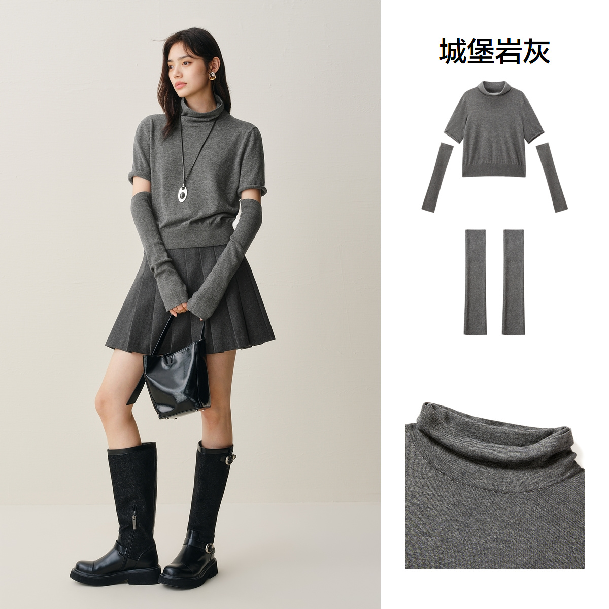 太平鸟女士复古简约针织衫A1EEF4268