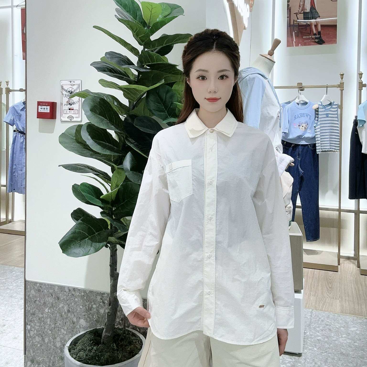 Teenie Weenie女士简约休闲长袖衬衫TTYA252506W
