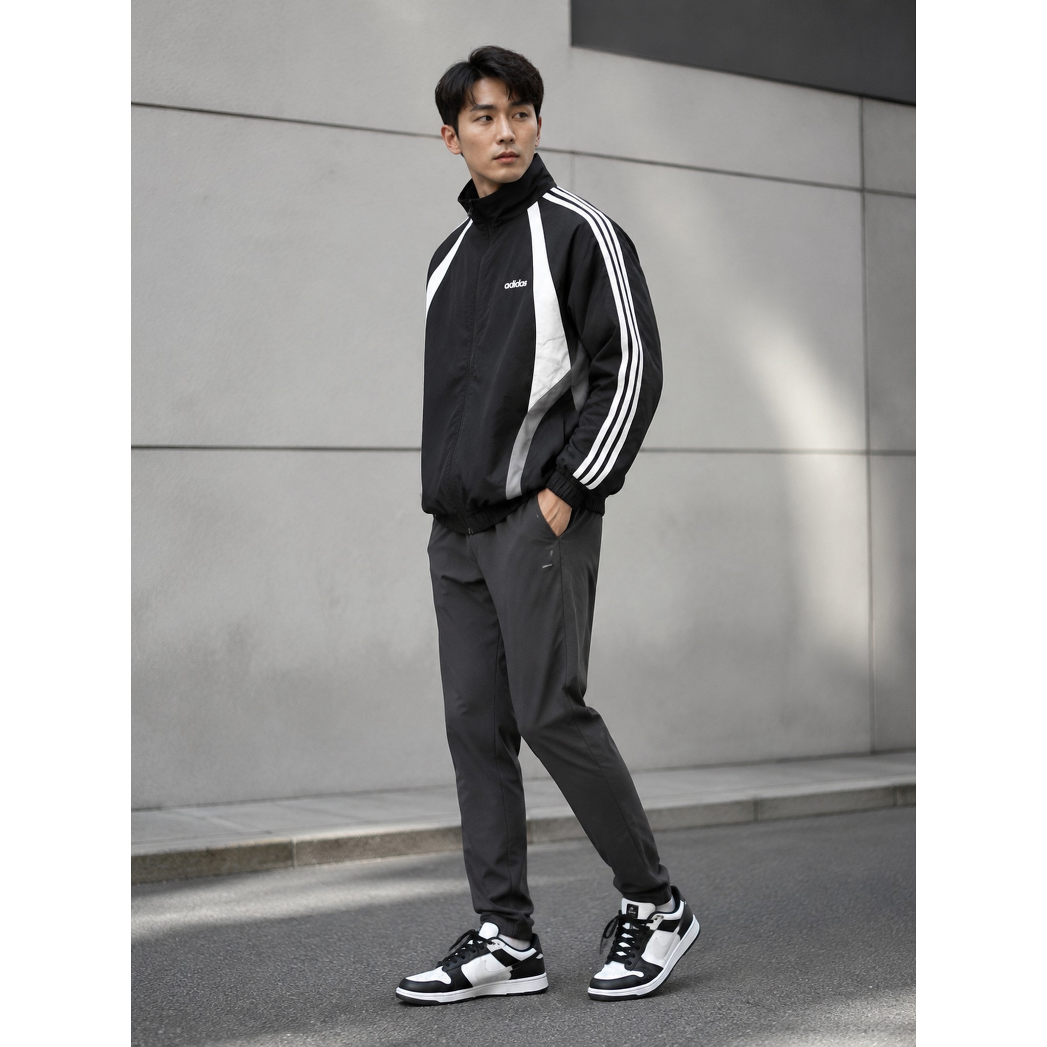 adidas neo 秋季男士复古运动立领外套KZ0723