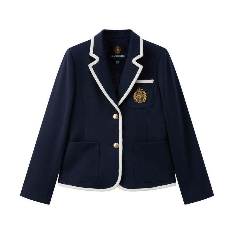 eland kids童装女童西装 休闲学院风 西服外套