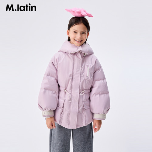 【商场同款】马拉丁童装羽绒服24冬新款女大童印花一手长羽绒服