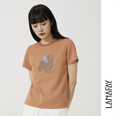 LanaFaY/啦娜菲 舒适简约女士短袖T恤1X551