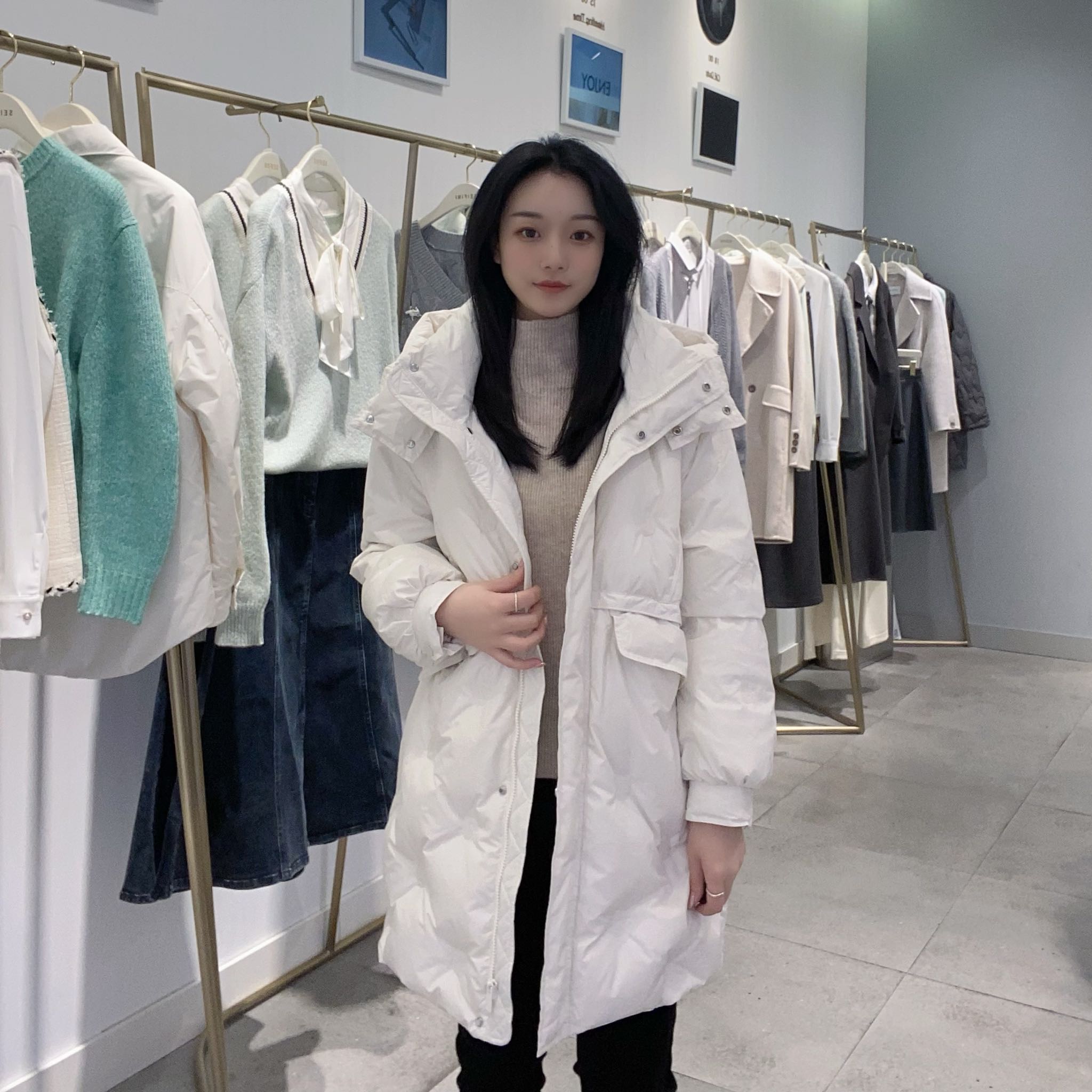 诗凡黎 女士宽松时尚羽绒服3EA380251