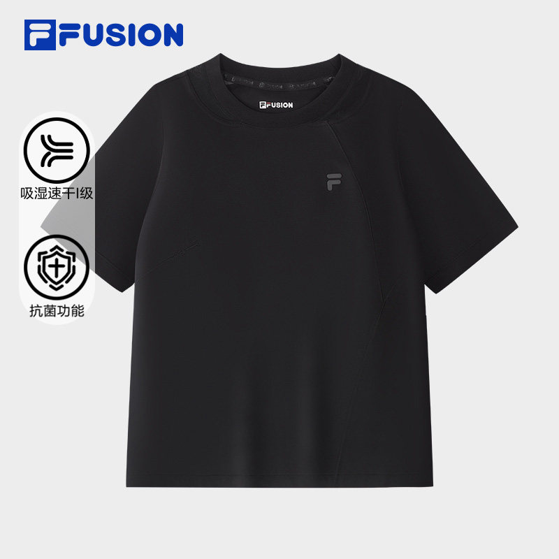 FILA FUSION斐乐潮牌女子针织短袖衫2026夏季基础T恤T11W621107F
