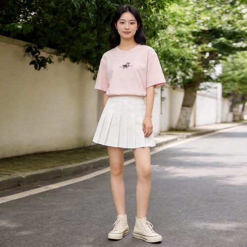Teenie Weenie夏季多色趣味刺绣短袖T恤女圆领上衣TTRW26M301Z