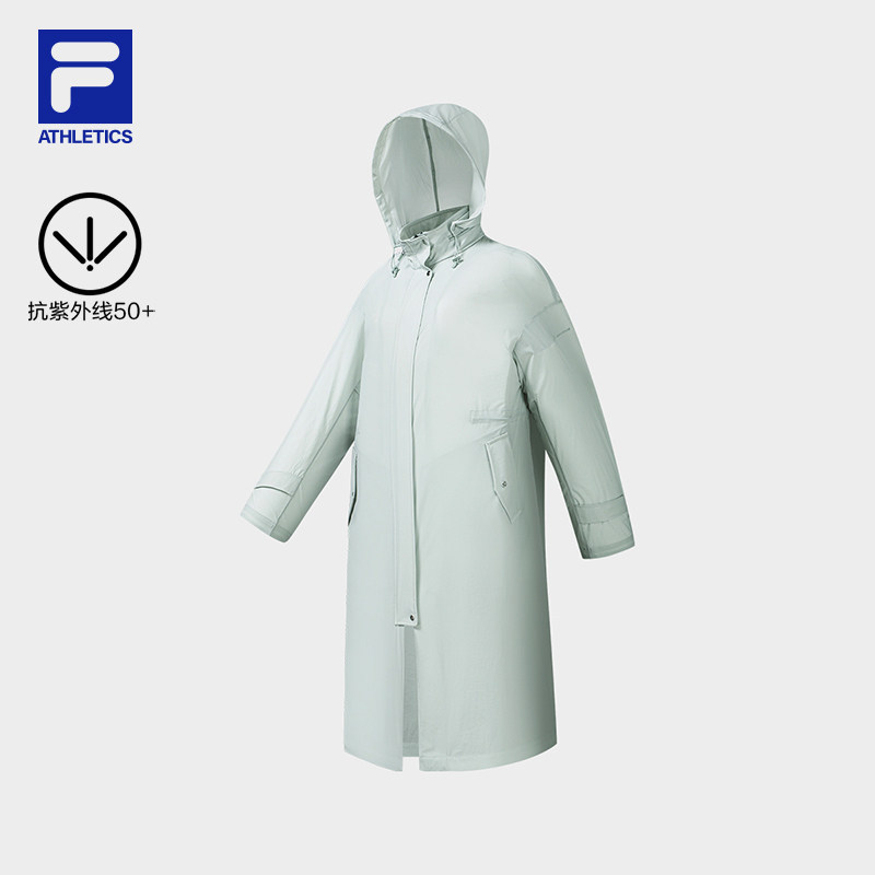 FILA 斐乐官方女士梭织外套2026秋连帽长版上衣A11W638701F