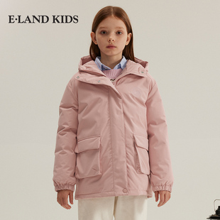 90%鸭绒eland kids衣恋童装男女童三防羽绒服冬季连帽EKJDE4T14O