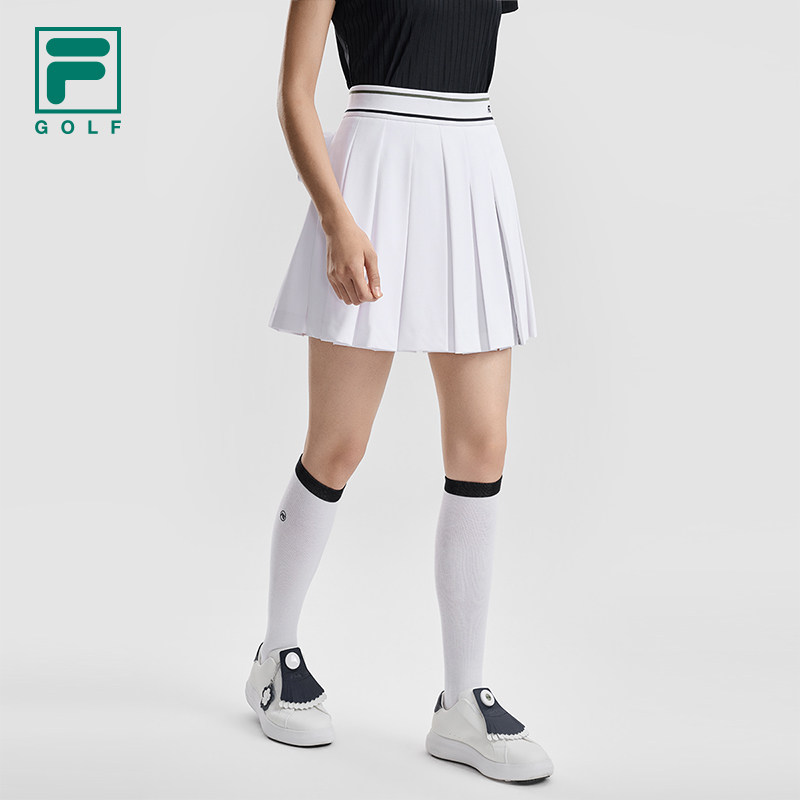 FILA 斐乐官方女梭织裙26夏新款运动基础百褶裙半身裙A11W625301F