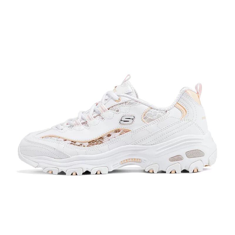 SKECHERS 斯凯奇女士夏款薄款熊猫鞋休闲运动鞋150535-WHT