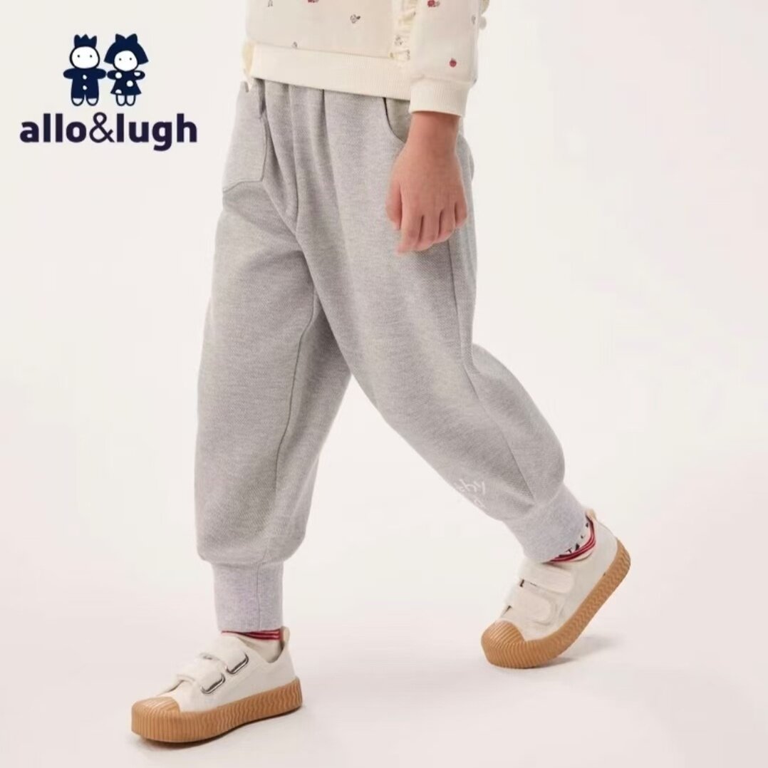 allo&lugh阿路和如 女童春秋针织宽松休闲裤子ABDF1PT07J