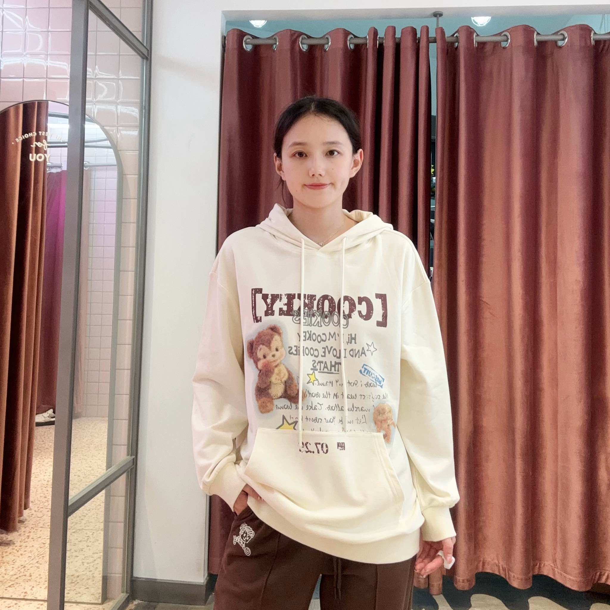 乐町女士简约时尚连帽卫衣C2CRE3315