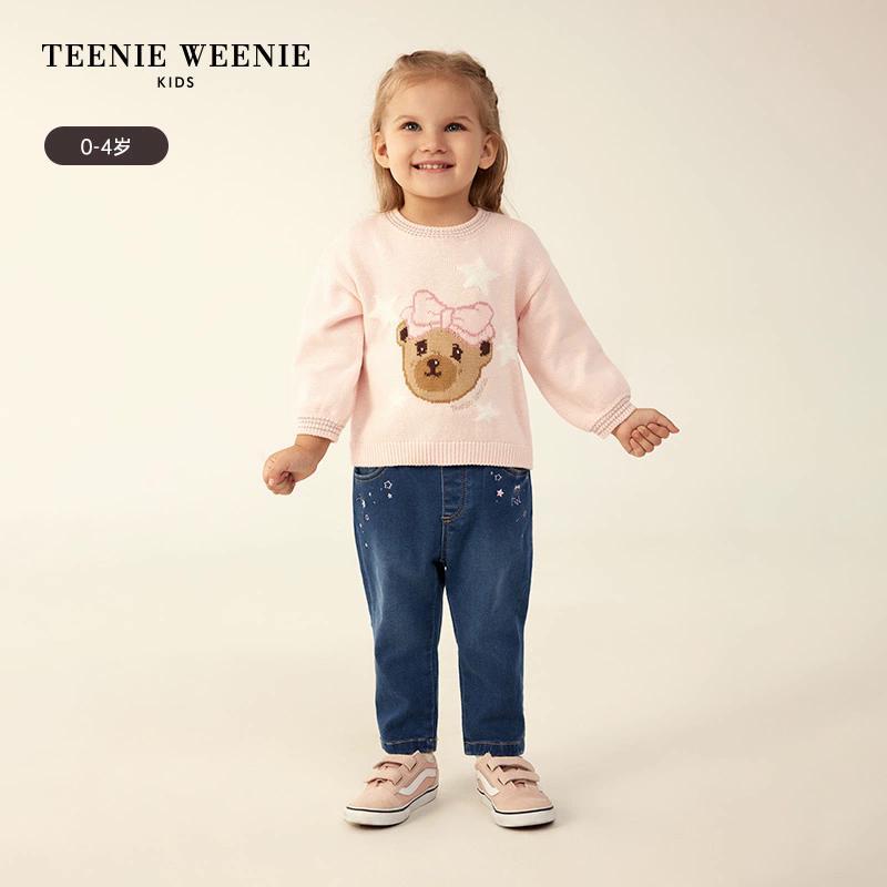 TeenieWeenie Kids小熊女宝宝直筒牛仔裤T0TJ234T51A