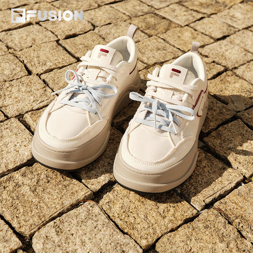 FILA FUSION 斐乐潮牌女鞋厚底帆布鞋2026夏季男鞋子T12M622923F