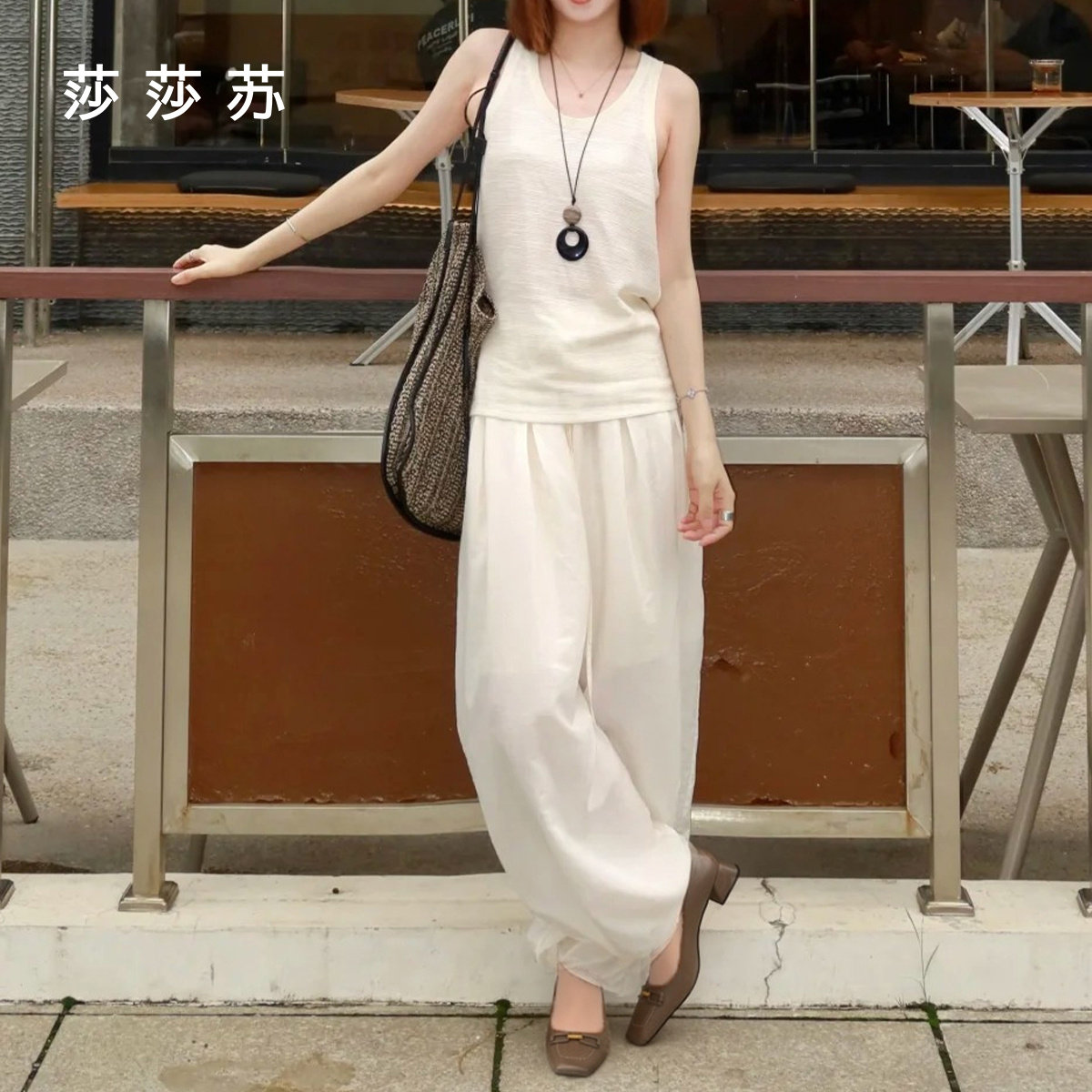 [锁链结]莎莎苏2025秋舒适一脚蹬高跟鞋职场通勤女单鞋ZA65568-11