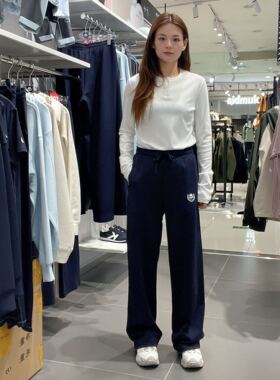 KAPPA/卡帕背靠背2025冬季女士休闲直筒长裤K0F82AK06