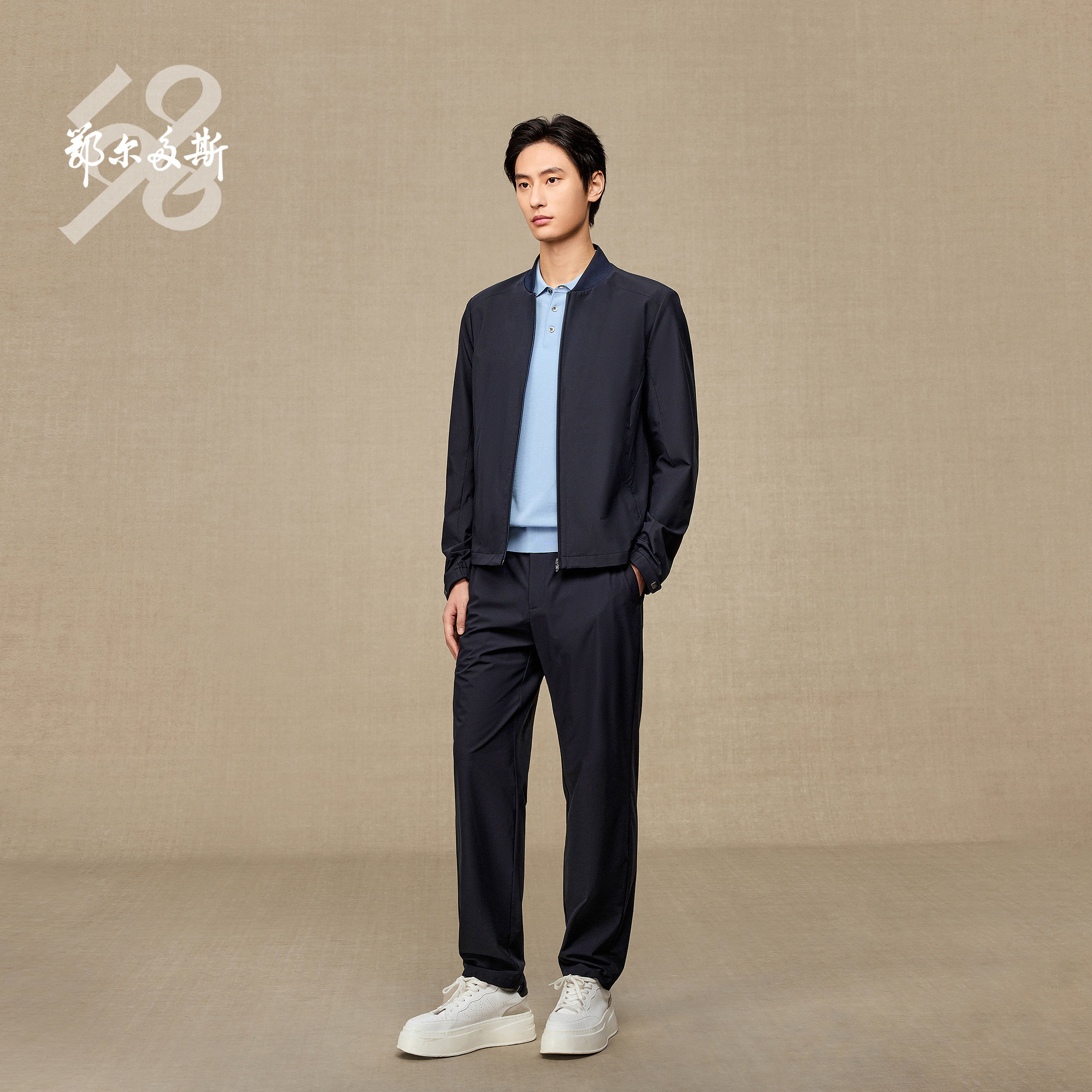 鄂尔多斯1980 休闲男装夹克外套C156J2004