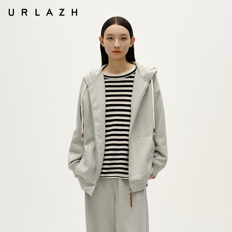 URLAZH有兰简约宽松卫衣连帽外套女