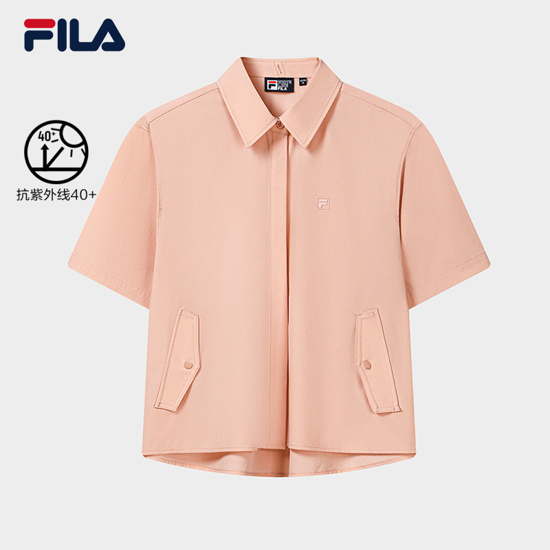 FILA 斐乐官方女子梭织短袖衬衫2026秋新款上衣F11W633410F