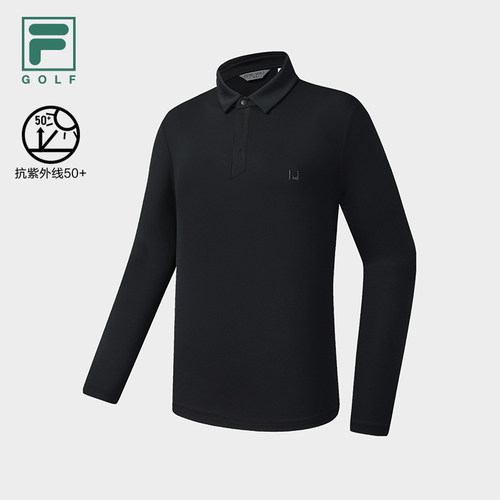 FILA 斐乐官方男子针织长袖POLO衫2025冬新款高尔夫A11M545213F