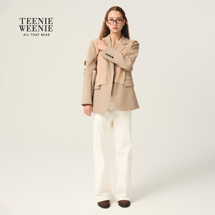 TeenieWeenie小熊女装西装2025年秋季新款知识分子风气质翻领外套