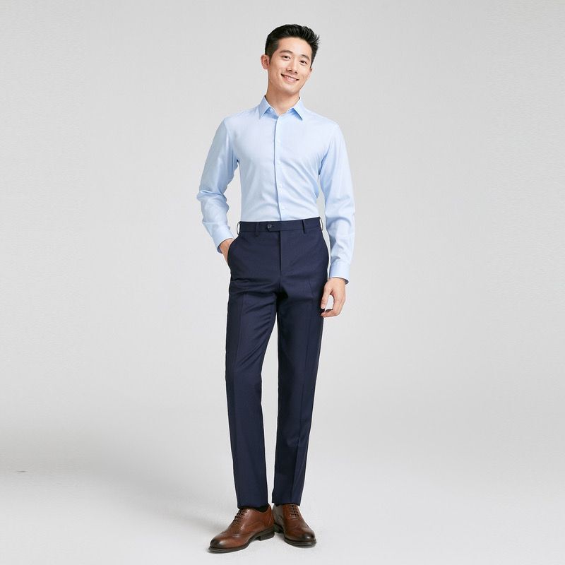 雅戈尔浅蓝色长袖衬衫YLDP120661IBY