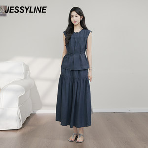 jessyline杰茜莱时尚上衣半身裙两件搭配休闲套装裙女