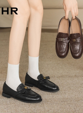 ZHR则则英伦风复古乐福鞋女2025通勤软底中口小皮鞋EH208