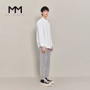 MM麦檬男装春白色简约衬衫衬衣9E2120061