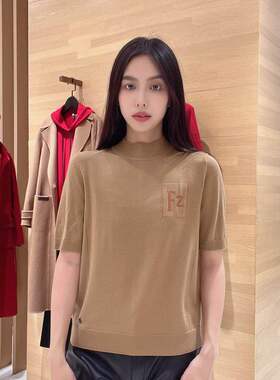 菲姿女士时尚简约短袖针织衫F3A818