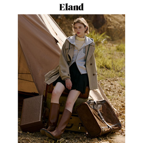 【零染】Eland衣恋半身裙女百褶A版裙子2024秋季EEWHE49E02