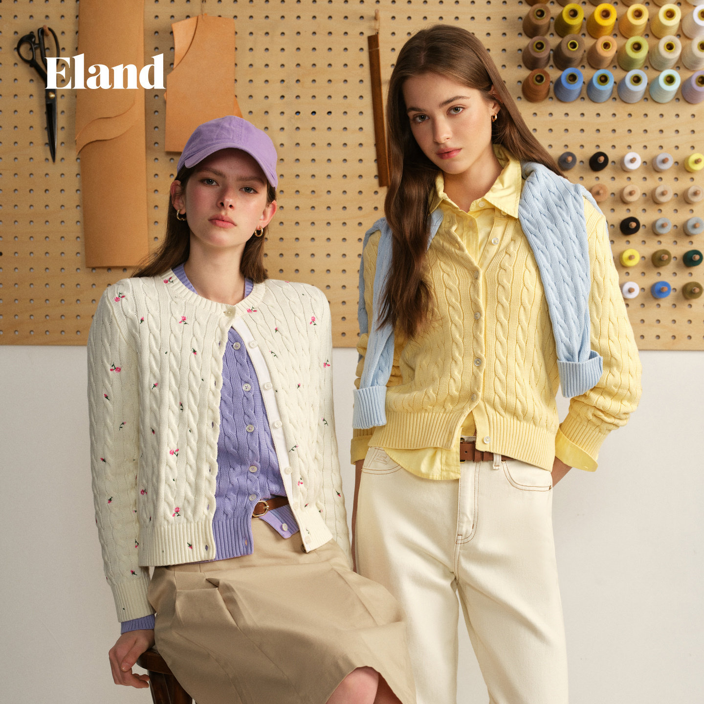 Eland 针织衫女休闲通勤 毛衣EECKG11E01