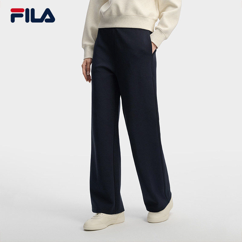 FILA 斐乐官方女士针织长裤2026春新款时尚休闲阔腿裤F11W613602F