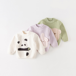 戴维贝拉儿童针织衫 秋冬2023男童雪尼尔女童毛衣DB4237947