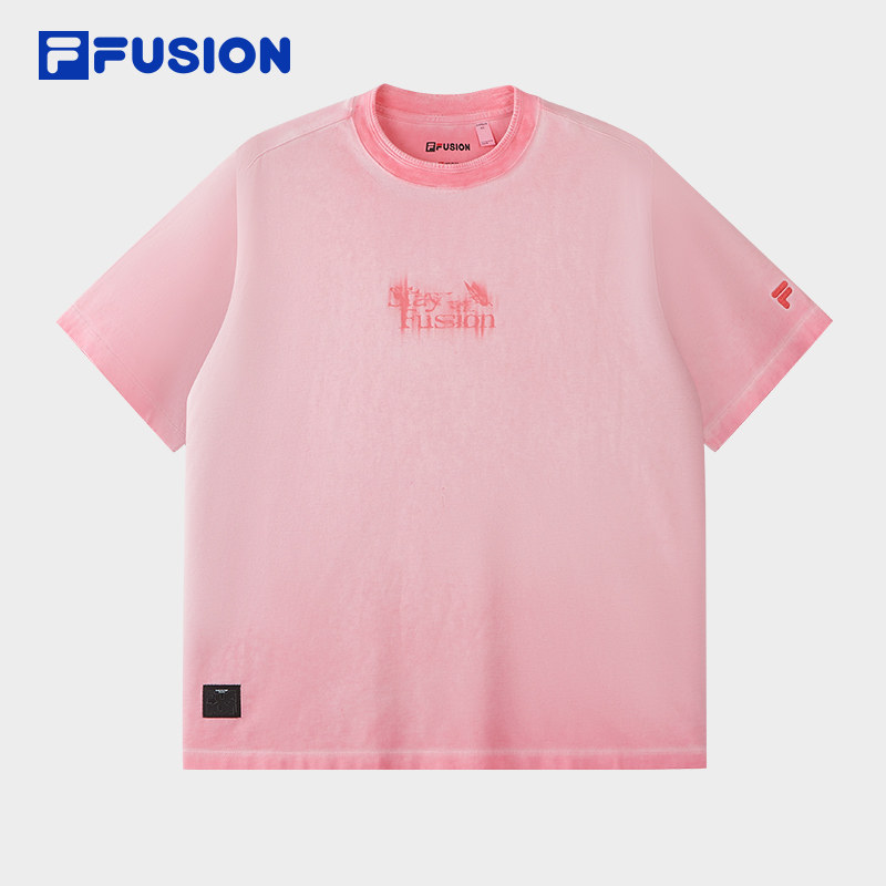 FILA FUSION 斐乐潮牌女子针织短袖衫2026夏宽松T恤T11W623108F