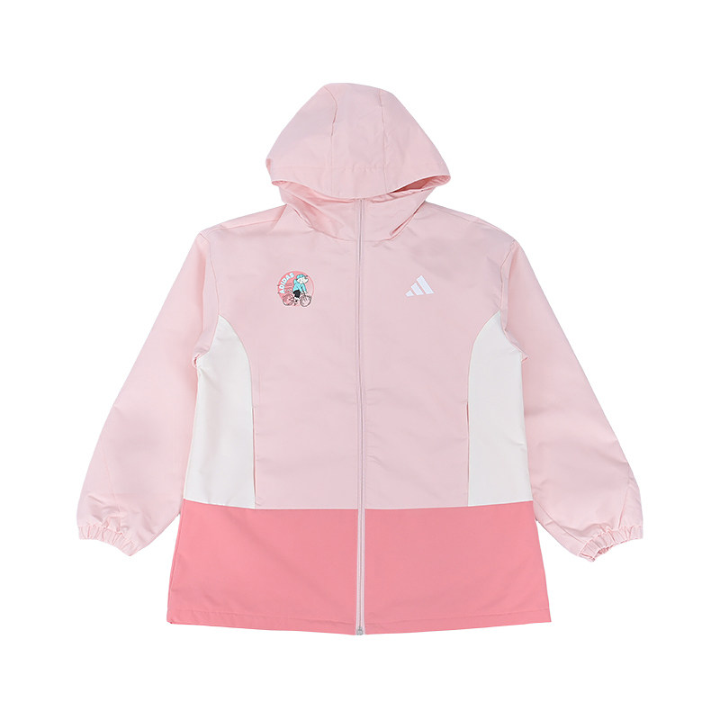 Adidas阿迪达斯儿童装女小童加绒梭织外套拼色运动服KC2819