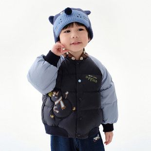 马拉丁童装羽绒服24冬男童雪人户外插肩袖短款羽绒服614914609D