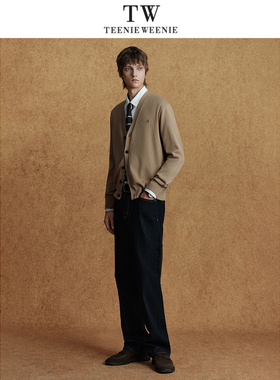 Teenie Weenie2025秋日式含羊绒混纺Y字开衫毛衣TNCK2538B2K
