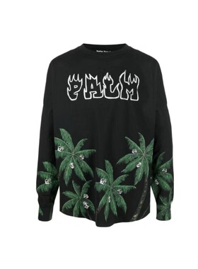PALM ANGELS/棕榈天使  字母印花长袖套头 PMAB001S23JER0021055
