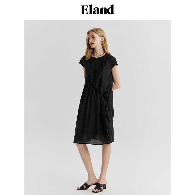 Eland连衣裙女吊带内衬轻薄小半袖裙子夏季EEOWE37T92