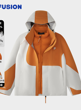 FILA FUSION斐乐潮牌羽绒服两件套男2025冬季三合一T11M541904F