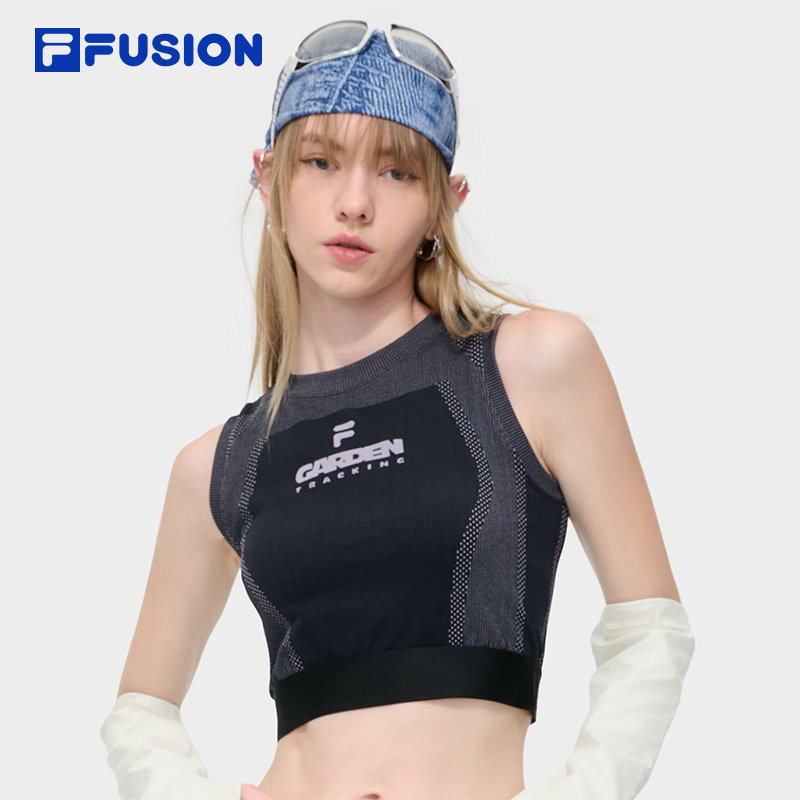 欧阳娜娜同款FILA FUSION斐乐潮牌背心女2024秋上衣T11W431103F